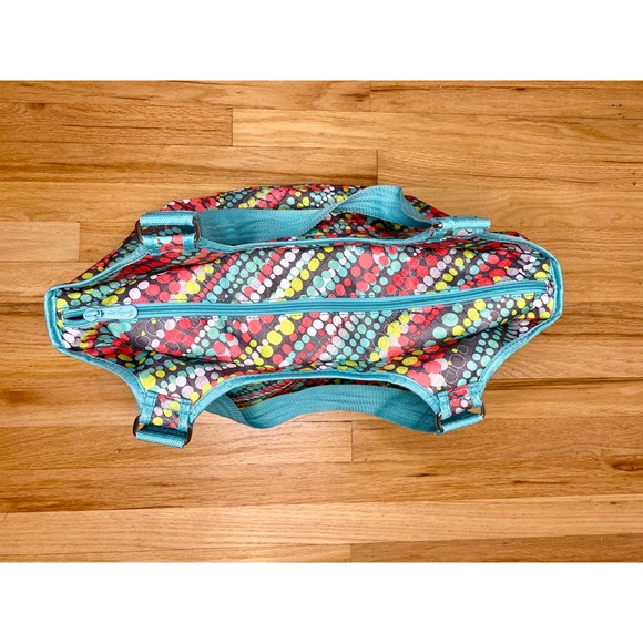 Thirty-One All Pro Tote Graffiti Dot Green Polka Dot with Shoe Compartment - Picture 9 of 15